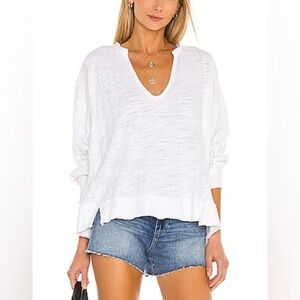Free People Vega Pullover Top White Women Size Large NWT